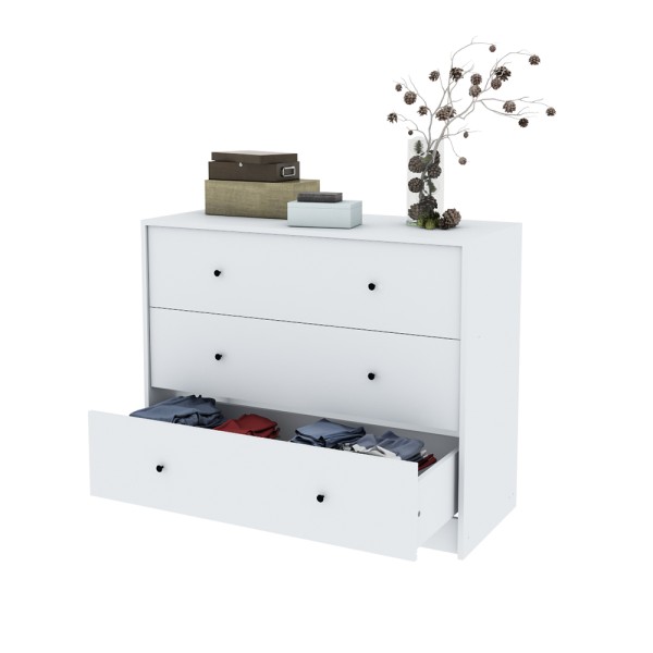 COMODA 3 CAJONES LARGOS 1.00X83X45 BLANCO