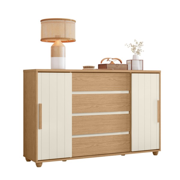 COMODA EVIDENZA  P/CORREDIZA F WHITE/TITANIUM FLE ALBASTRO IMPORTAD