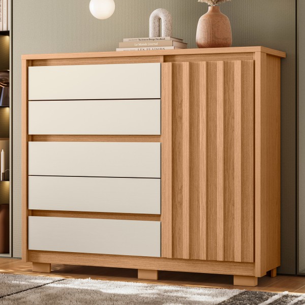 COMODA ZAPATERO DUETTO CINA MATE/OFF WHITE ALBASTRO COD.190