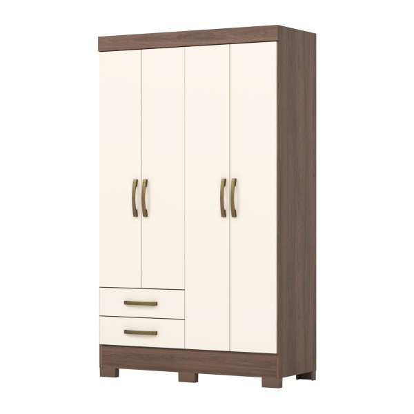 ROPERO 4 PUERTA BE12  CASTANHO WHITE/ IMPORTADO
