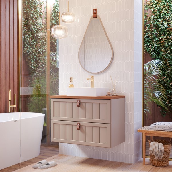 COD.25630 VANITORY C/BACHA ARUBA 80CM CAPUCHINO/F